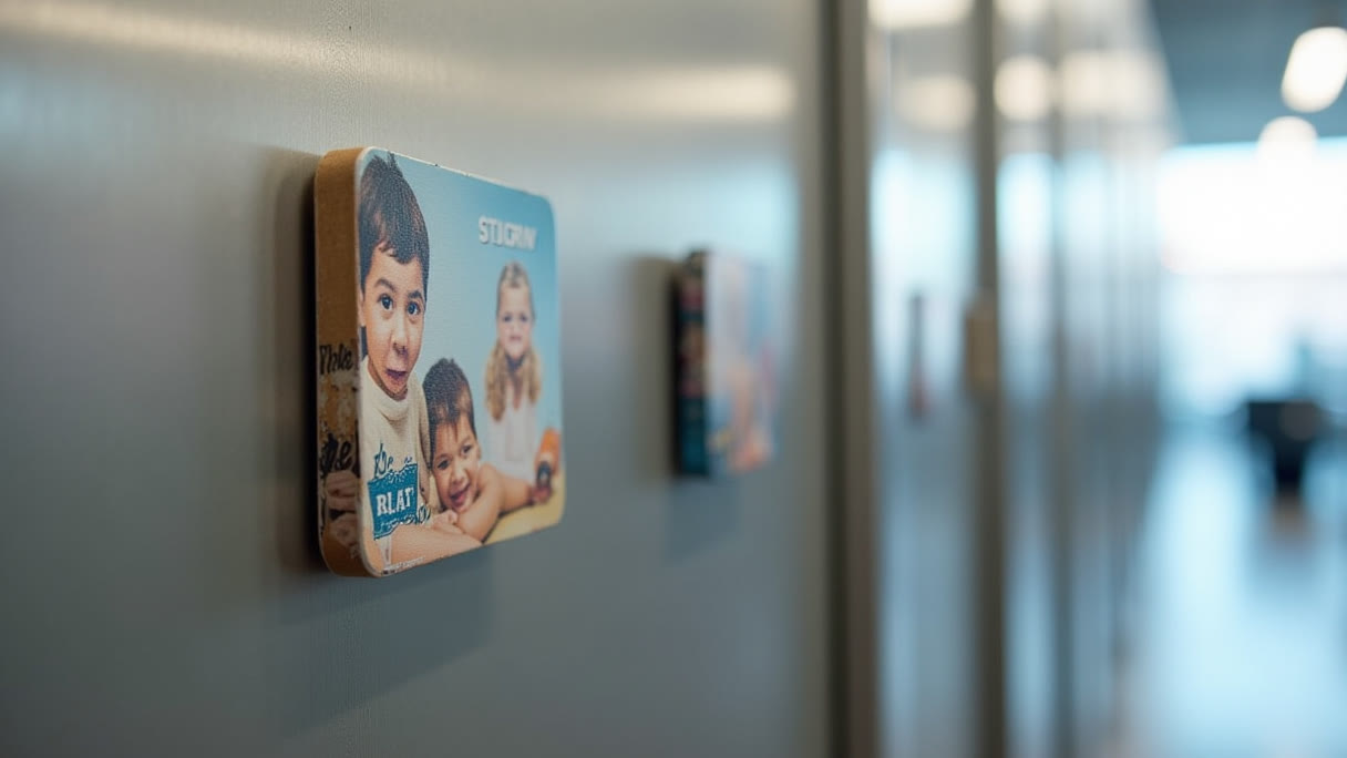 Fridge Magnets in Los Angeles: Thickness, Shape and the Stainless Steel Problem