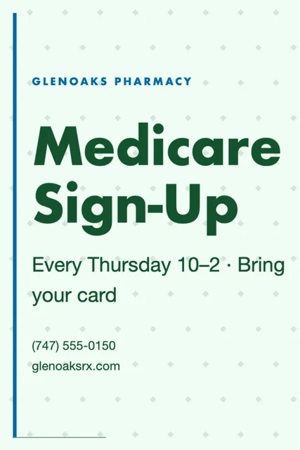 Leading edge a frame signs template in the Pharmacy palette