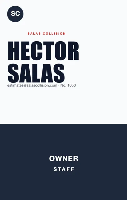 Hard split badges template in the Automotive palette