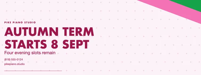 Corner wedge banners template in the Childcare palette