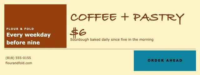 Nine-square grid banners template in the Bakery & cafe palette