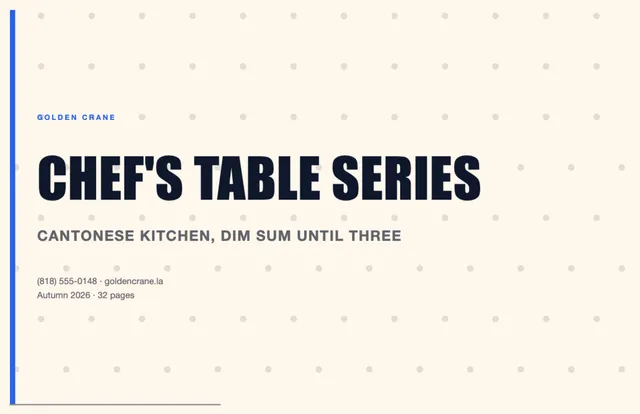 Leading edge booklets template in the Food delivery palette