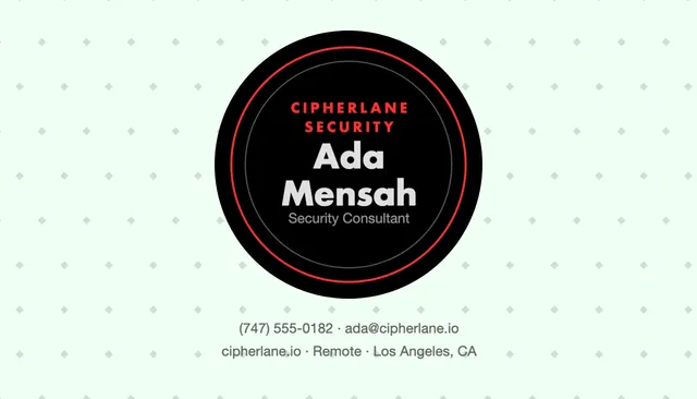 Haloed badge business cards template in the Security & tech palette