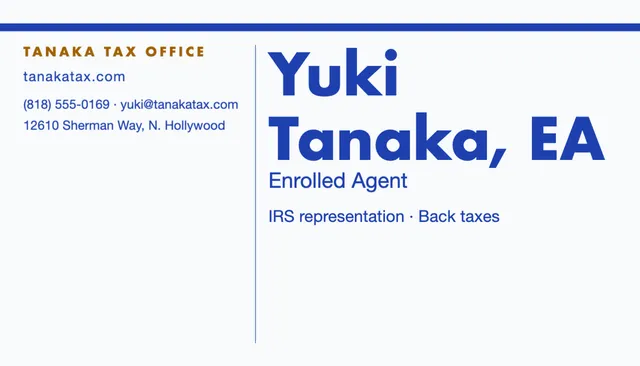 Index column business cards template in the Hotel palette