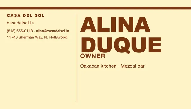 Index column business cards template in the Bakery & cafe palette