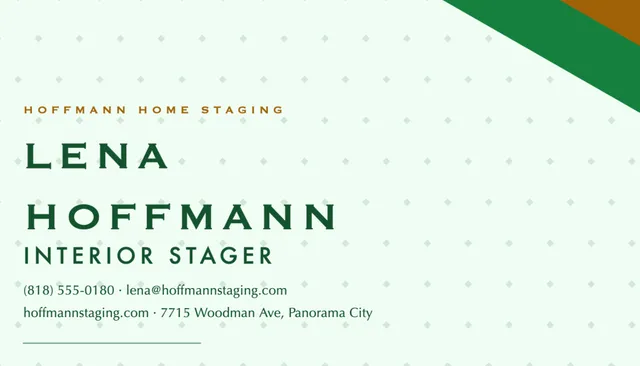 Corner wedge business cards template in the Farm & garden palette