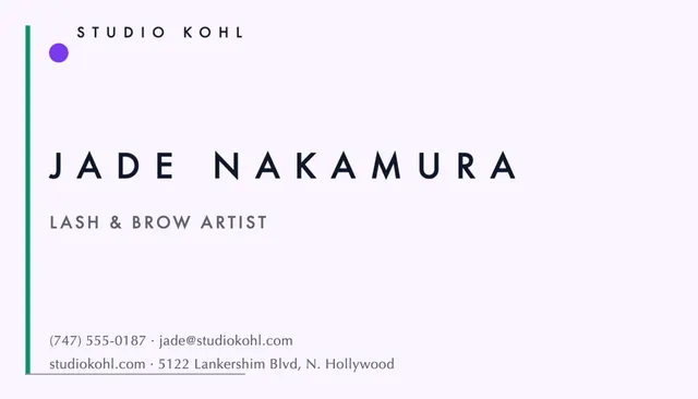 Leading edge business cards template in the Meditation studio palette