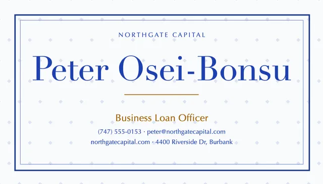 Inset frame business cards template in the Hotel palette