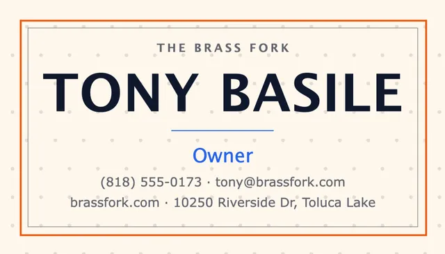 Inset frame business cards template in the Food delivery palette