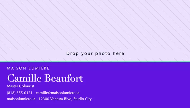 Full plate business cards template in the Meditation studio palette
