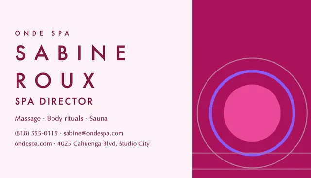 Hard split business cards template in the Beauty & spa palette