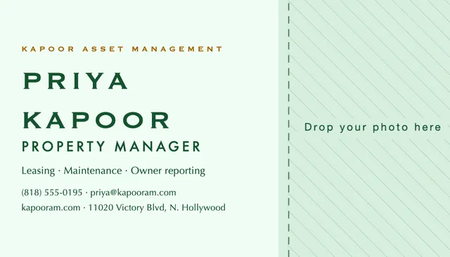 Hard split business cards template in the Farm & garden palette