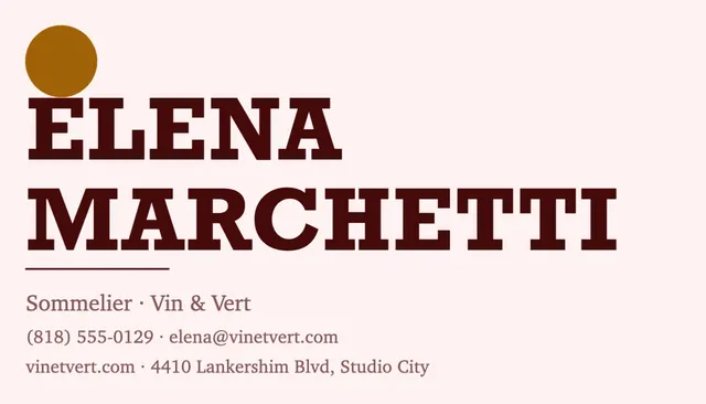 Statement business cards template in the Restaurant palette