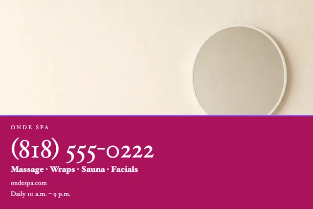 Full plate card magnets template in the Beauty & spa palette