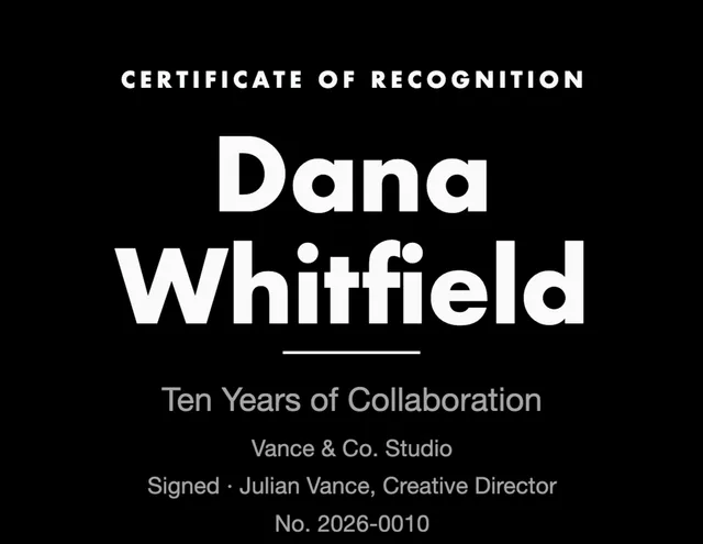Centred lockup certificates template in the Photography studio palette