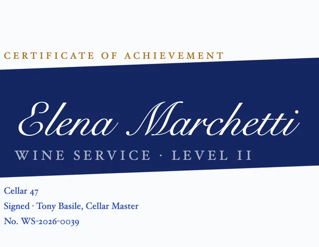 Chevron certificates template in the Hotel palette