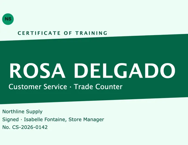 Chevron certificates template in the Retail confident palette
