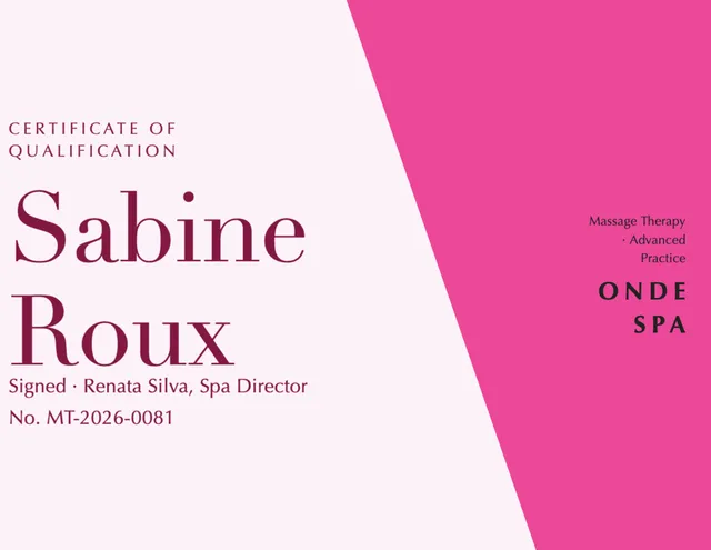 Diagonal split certificates template in the Beauty & spa palette