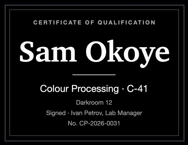 Inset frame certificates template in the Photography studio palette