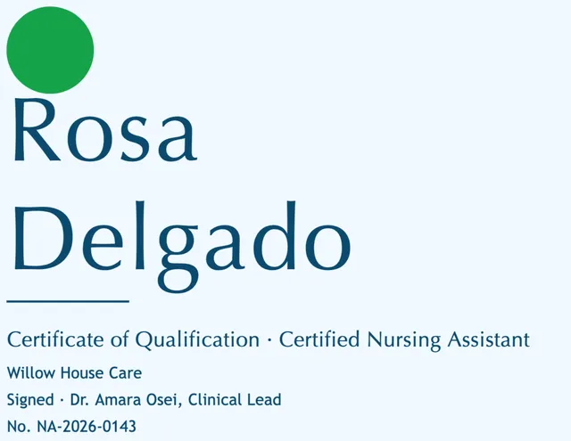 Statement certificates template in the Senior care palette