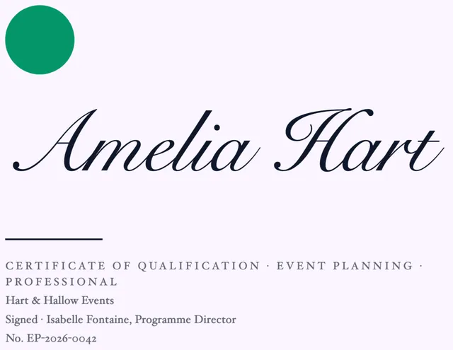 Statement certificates template in the Meditation studio palette