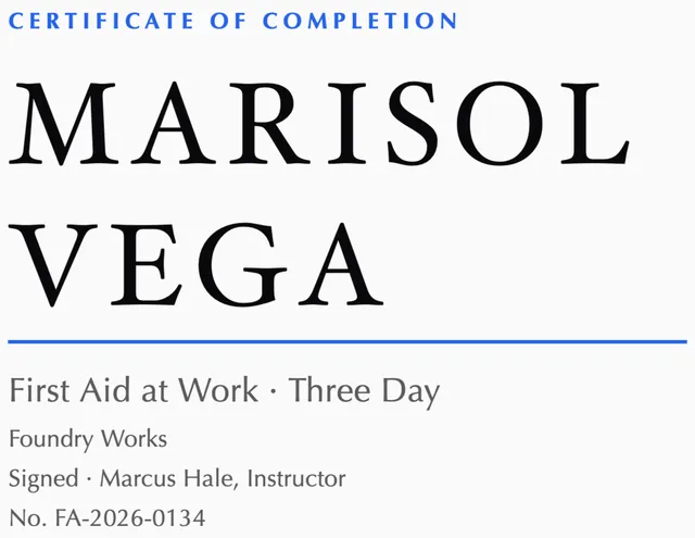 Type poster certificates template in the Personal brand palette