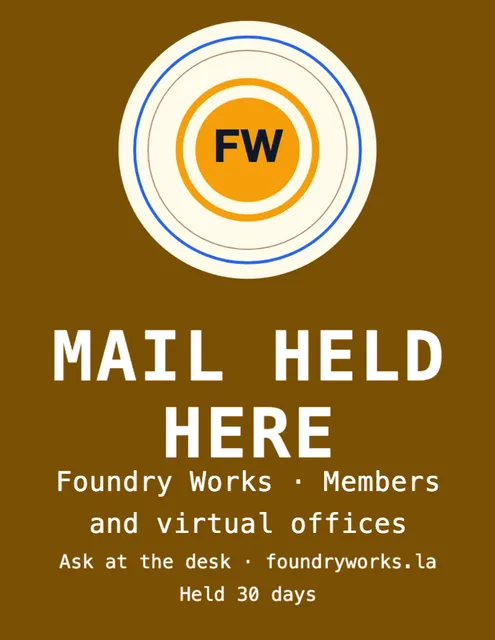 Haloed badge countertop displays template in the Coworking palette