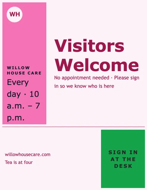 Nine-square grid countertop displays template in the Childcare palette
