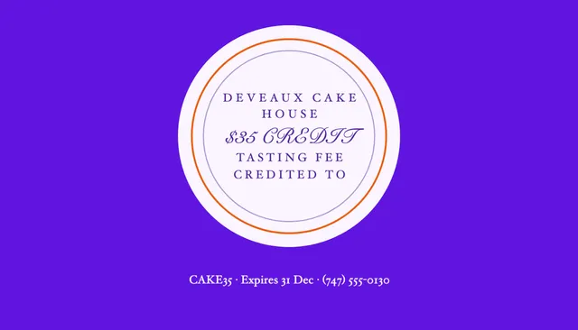 Haloed badge coupon cards template in the Event management palette