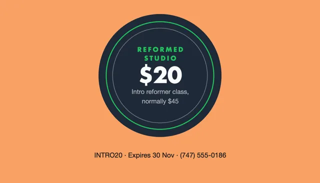 Haloed badge coupon cards template in the Gym & fitness palette