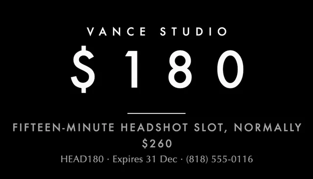 Centred lockup coupon cards template in the Photography studio palette