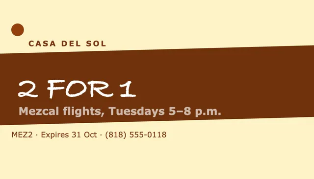 Chevron coupon cards template in the Bakery & cafe palette