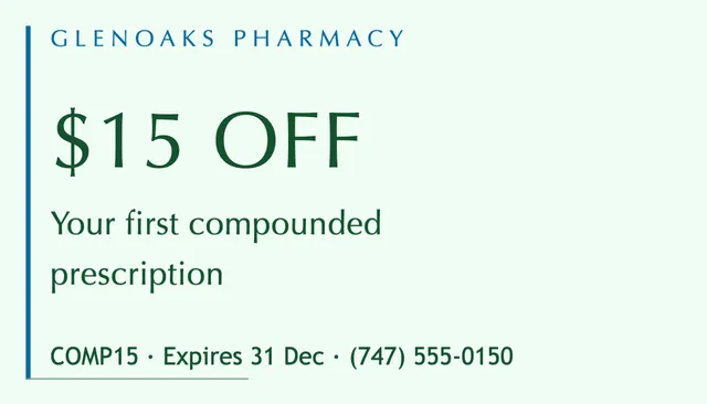 Leading edge coupon cards template in the Pharmacy palette