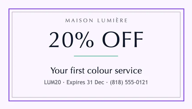 Inset frame coupon cards template in the Meditation studio palette