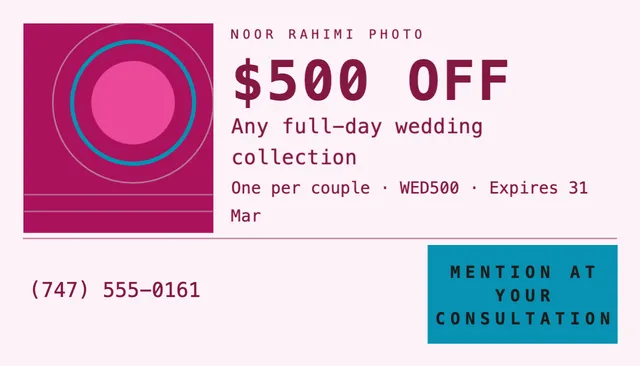 Nine-square grid coupon cards template in the Creative agency palette