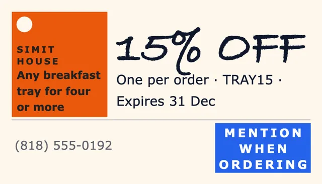 Nine-square grid coupon cards template in the Food delivery palette