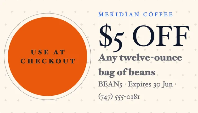 Orbit coupon cards template in the Food delivery palette