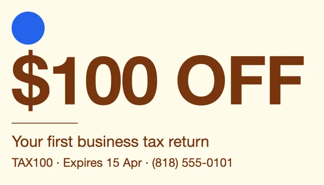 Statement coupon cards template in the Coworking palette