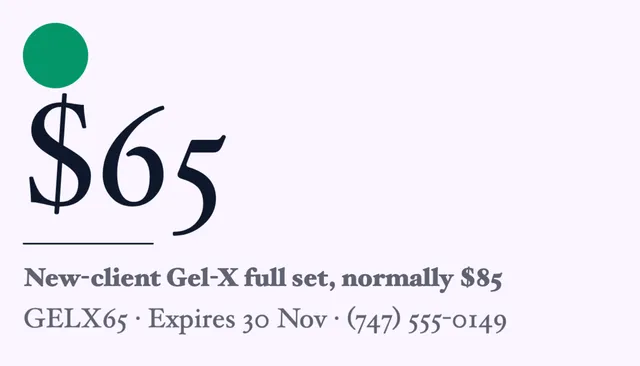 Statement coupon cards template in the Meditation studio palette