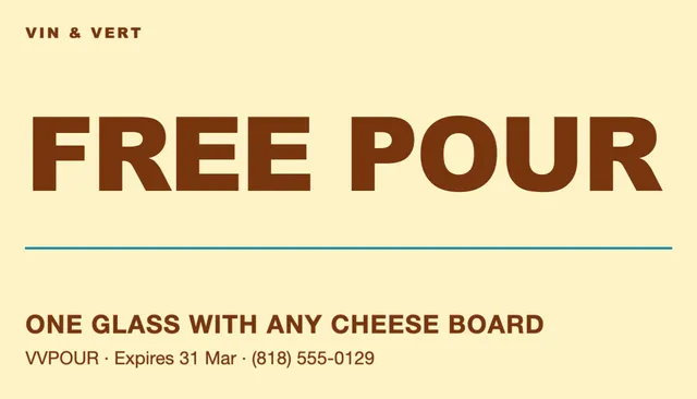 Type poster coupon cards template in the Bakery & cafe palette