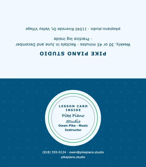 Haloed badge folded business cards template in the Senior care palette