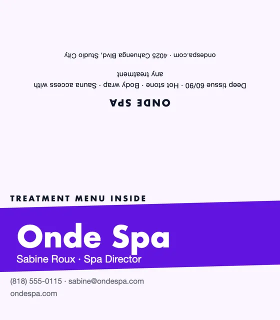 Chevron folded business cards template in the Meditation studio palette