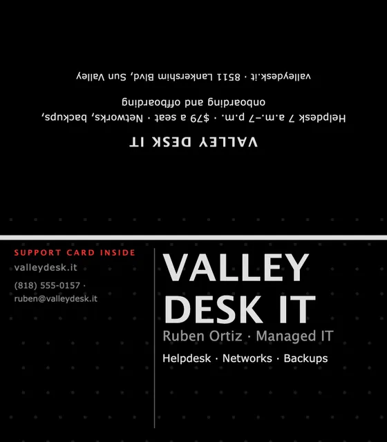 Index column folded business cards template in the Security & tech palette