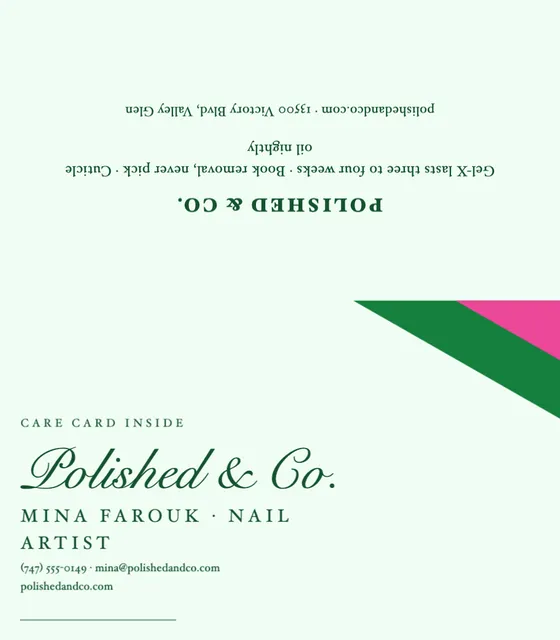 Corner wedge folded business cards template in the Florist & plants palette