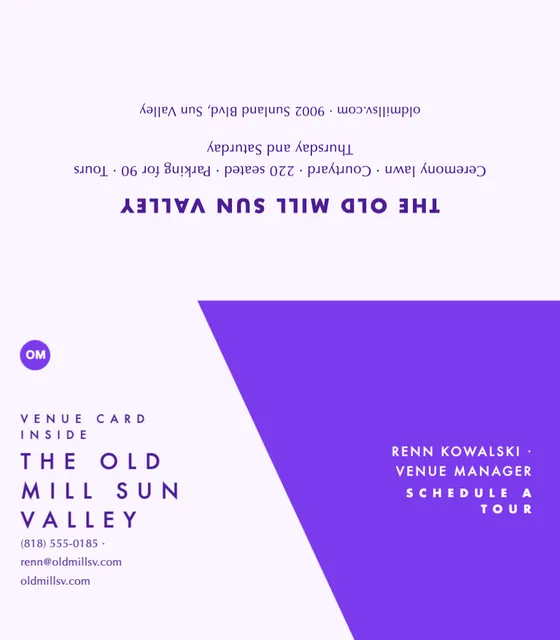 Diagonal split folded business cards template in the Event management palette