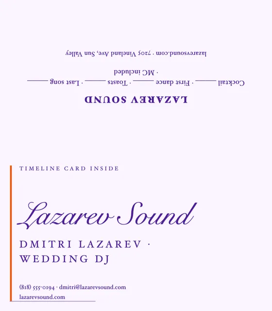Leading edge folded business cards template in the Event management palette
