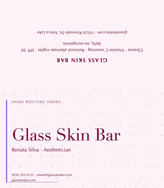 Leading edge folded business cards template in the Beauty & spa palette
