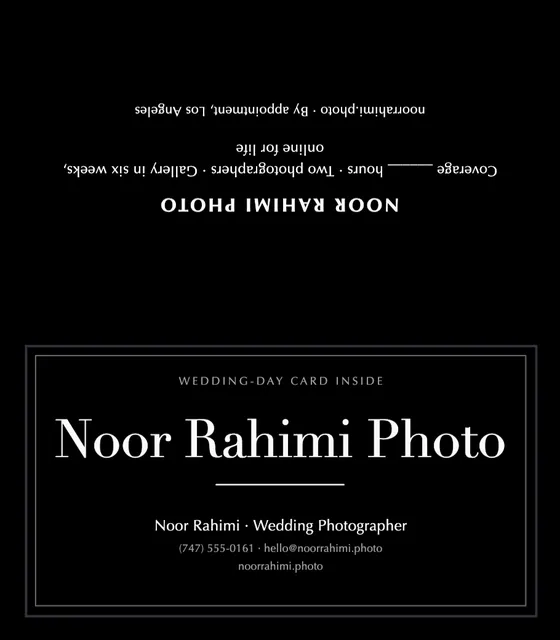 Inset frame folded business cards template in the Photography studio palette