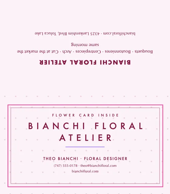 Inset frame folded business cards template in the Beauty & spa palette