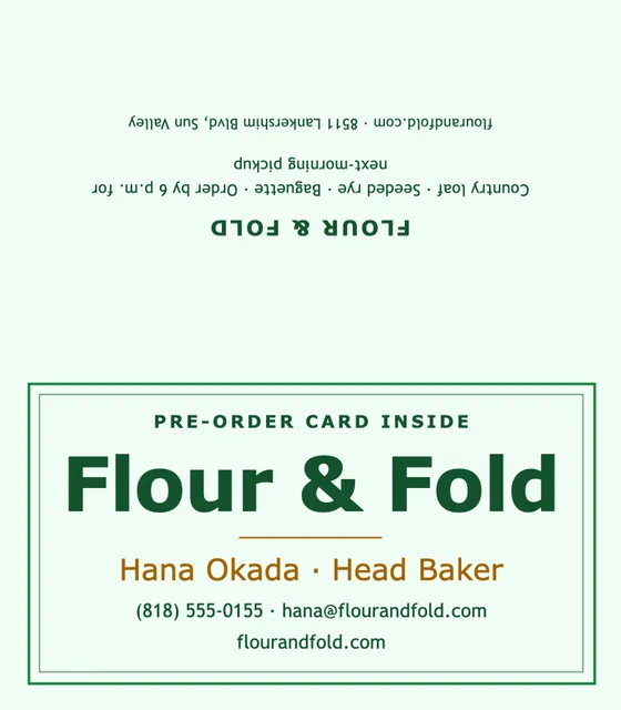 Inset frame folded business cards template in the Farm & garden palette